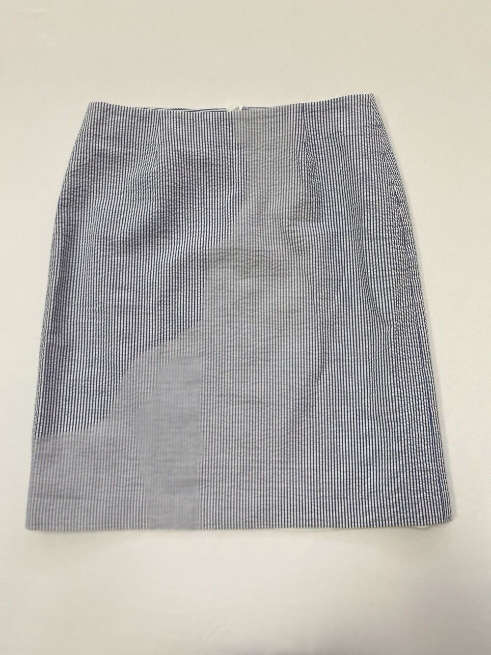 Brooks Brothers "346" Blue White Seersucker Skirt Size 4 Prep Coastal Cotton